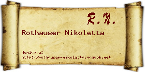 Rothauser Nikoletta névjegykártya